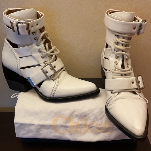 Chloe Leather Lace Up Rylee Buckle boots - Picture 5 of 5